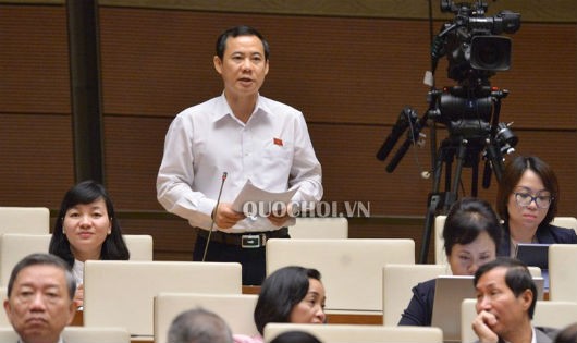 ĐB Nguyễn Thái Học phát biểu tại phiên họp.