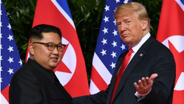 Ông Kim và ông Trump tại hội nghị thượng đỉnh lịch sử ở Singapore.