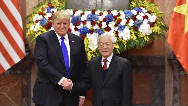 Tổng Bí thư, Chủ tịch nước Nguyễn Phú Trọng gặp Tổng thống Mỹ Trump.