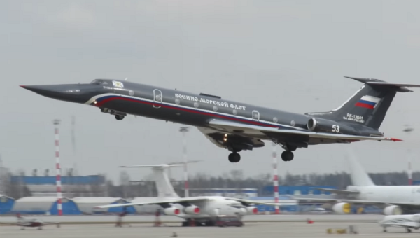 Chiếc máy bay Tu-134UBL bay thử sau khi sửa chữa.