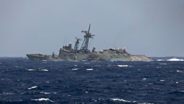 Tàu HMAS Newcastle trong một chiến dịch tại Trung Đông. Ảnh: Hải quân Australia.