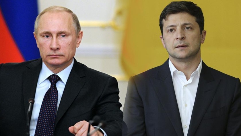 Tổng thống Nga Putin và người đồng cấp Ukraine.