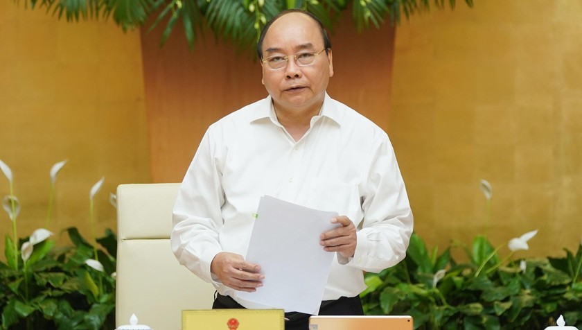 Thủ tướng Chính phủ Nguyễn Xuân Phúc phát biểu tại phiên họp Chính phủ.