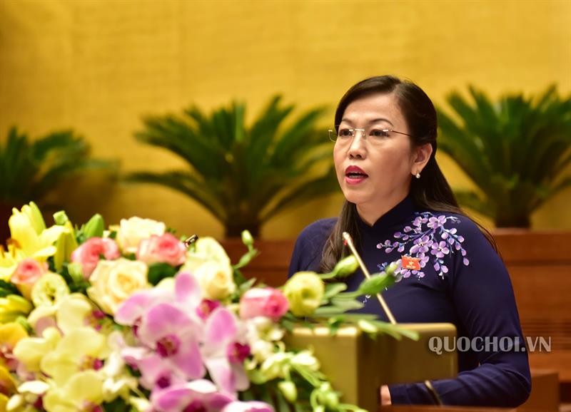 Trưởng Ban Dân nguyện của Ủy ban Thường vụ Quốc hội Nguyễn Thanh Hải trình bày báo cáo trước Quốc hội.