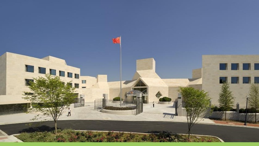 Một góc Đại sứ quán Trung Quốc tại Mỹ.