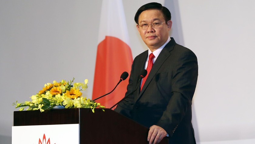 Phó Thủ tướng Vương Đình Huệ phát biểu tại lễ khai mạc các hội thảo, diễn đàn kinh tế, du lịch, lao động Nhật Bản-Việt Nam - Ảnh: VGP