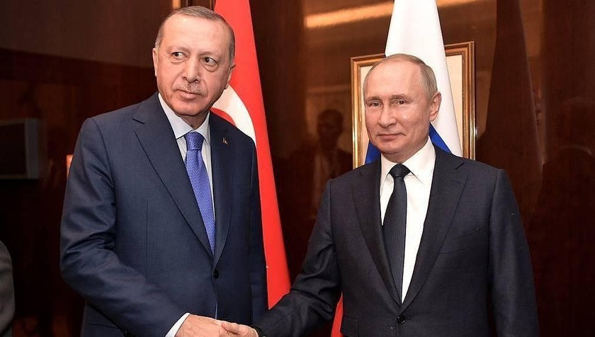Tổng thống Nga Vladimir Putin và người đồng cấp Thổ Nhĩ Kỳ Recep Tayyip Erdogan.