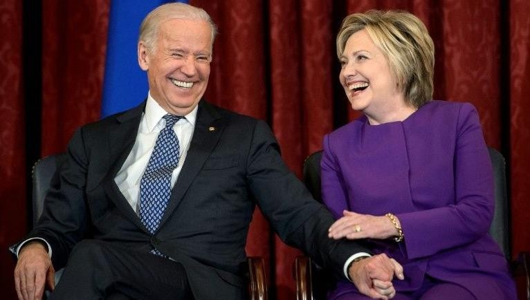 Ông Biden và bà Clinton.
