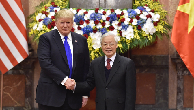 Tổng Bí thư, Chủ tịch nước Nguyễn Phú Trọng tiếp và hội đàm với Tổng thống Donald Trump vào tháng 2/2019