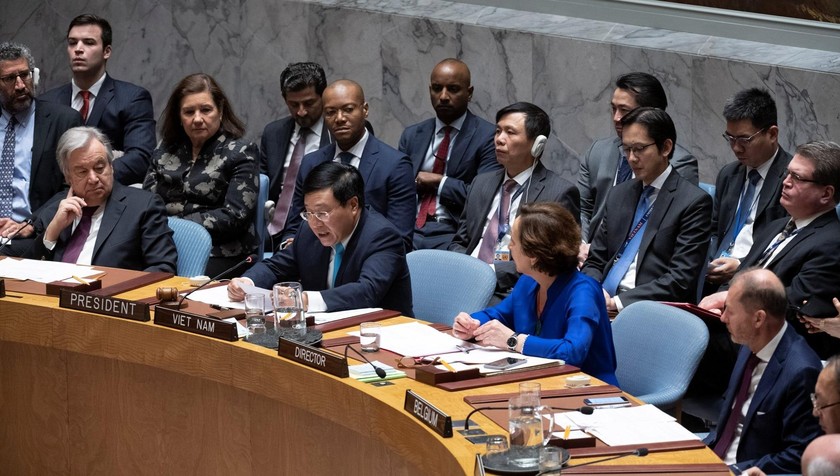 Phó Thủ tướng, Bộ trưởng Ngoại giao Phạm Bình Minh chủ trì phiên thảo luận mở của Hội đồng Bảo an Liên hợp quốc.