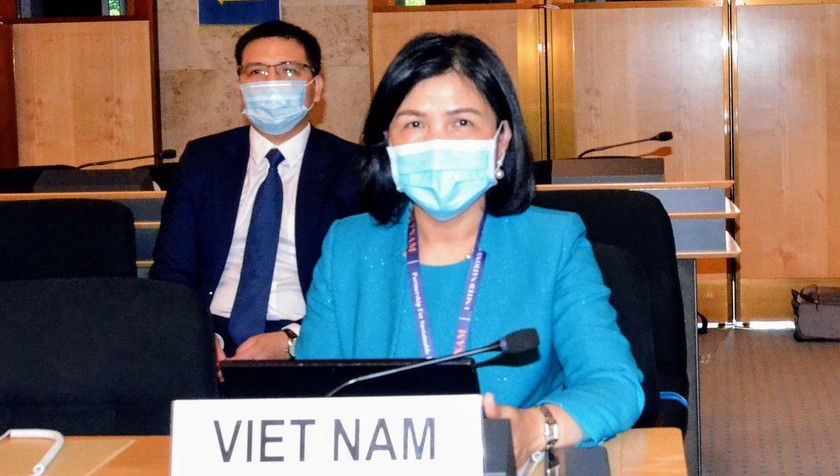  Đại sứ Lê Thị Tuyết Mai - Trưởng Phái đoàn thường trực Việt Nam bên cạnh Liên hợp quốc, Tổ chức Thương mại Thế giới (WTO) và các tổ chức quốc tế khác tại Geneva -tham gia khóa họp.
