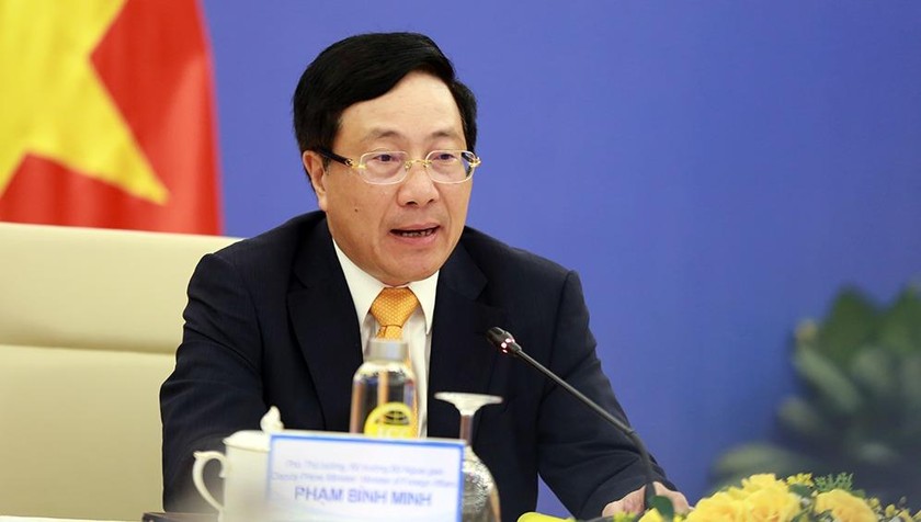 Phó Thủ tướng, Bộ trưởng Ngoại giao Phạm Bình Minh đồng chủ trì hội nghị. Ảnh: VGP