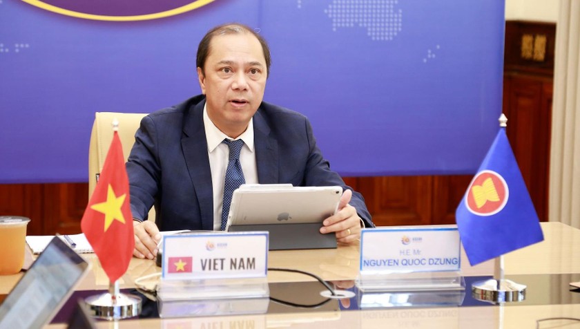 Thứ trưởng Nguyễn Quốc Dũng - Trưởng SOM ASEAN của Việt Nam - chủ trì Hội nghị.