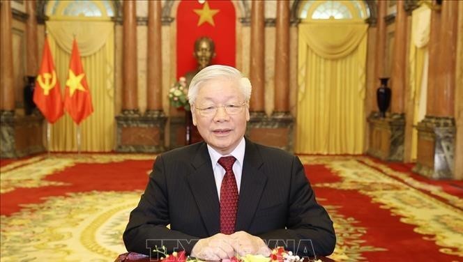 Tổng Bí thư, Chủ tịch nước Nguyễn Phú Trọng phát biểu trực tuyến tại phiên khai mạc AIPA 41 vừa qua. Ảnh: TTXVN