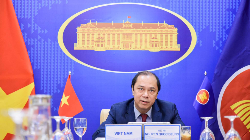 Thứ trưởng Nguyễn Quốc Dũng dự hội nghị. Ảnh: Báo Thế giới và Việt Nam