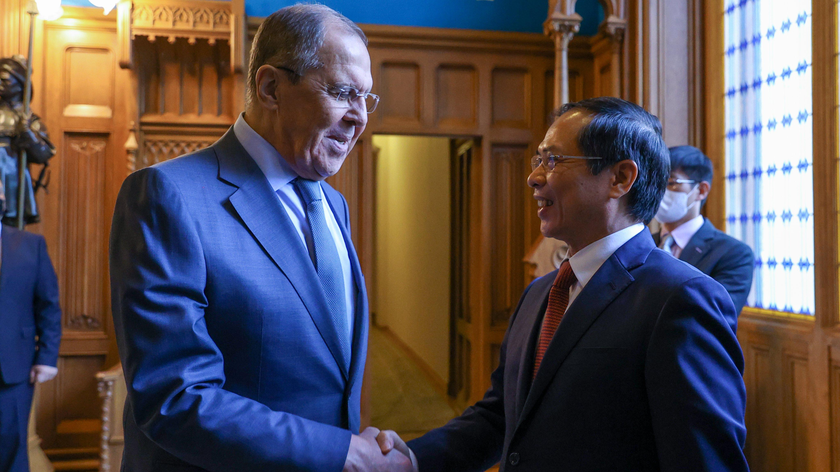 Bộ trưởng Ngoại giao Nga Sergei Lavrov và Bộ trưởng Ngoại giao Bùi Thanh Sơn.