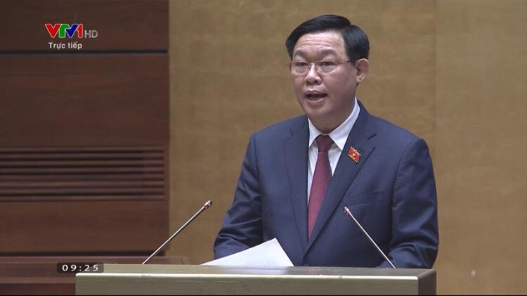 Chủ tịch Quốc hội Vương Đình Huệ phát biểu khai mạc Kỳ họp. 