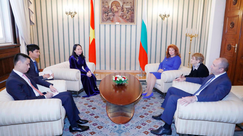 Phó Chủ tịch nước Võ Thị Ánh Xuân hội kiến Tổng thống Bulgaria Rumen Radev.