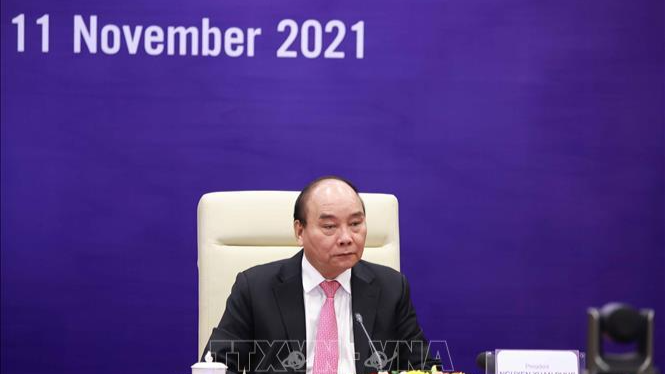 Chủ tịch nước Nguyễn Xuân Phúc tham dự Đối thoại.
