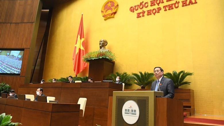 Thủ tướng Phạm Minh Chính phát biểu trước Quốc hội.