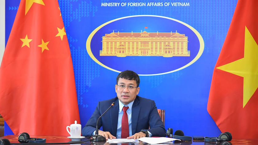 Thứ trưởng Bộ Ngoại giao Nguyễn Minh Vũ phát biểu tại hội thảo.