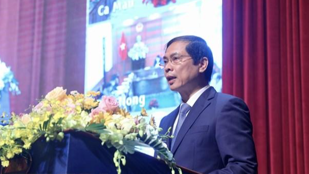 Bộ trưởng Bùi Thanh Sơn phát biểu khai mạc hội nghị. Ảnh: TTXVN