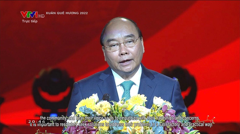 Chủ tịch nước Nguyễn Xuân Phúc phát biểu tại chương trình.