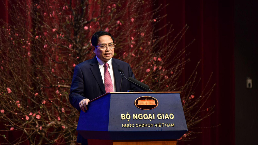 Thủ tướng Phạm Minh Chính phát biểu tại hội nghị. Ảnh: Nguyễn Hồng, Báo Thế giới và Việt Nam