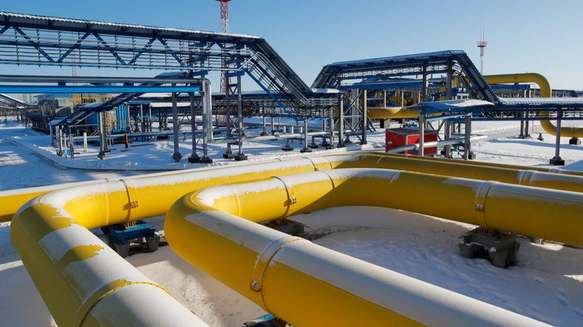 Đường ống dẫn khí đốt tại trạm máy nén Atamanskaya của Gazprom ở bên ngoài thị trấn Svobodny, thuộc vùng Amur, Nga.