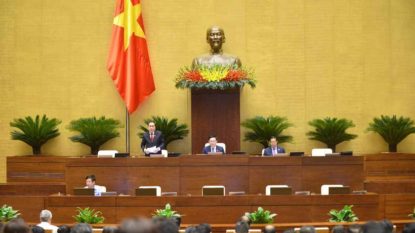 Phó Chủ tịch Thường trực Quốc hội Trần Thanh Mẫn điều hành nội dung phiên họp.
