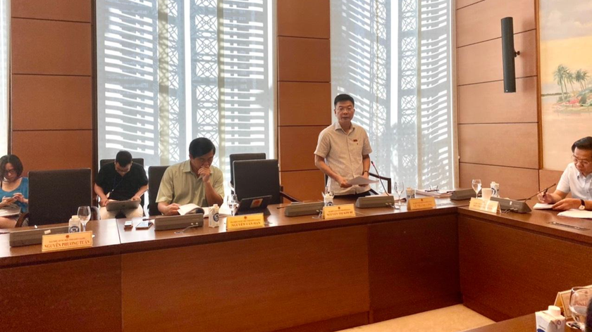 Bộ trưởng Bộ Tư pháp Lê Thành Long phát biểu tại phiên họp.