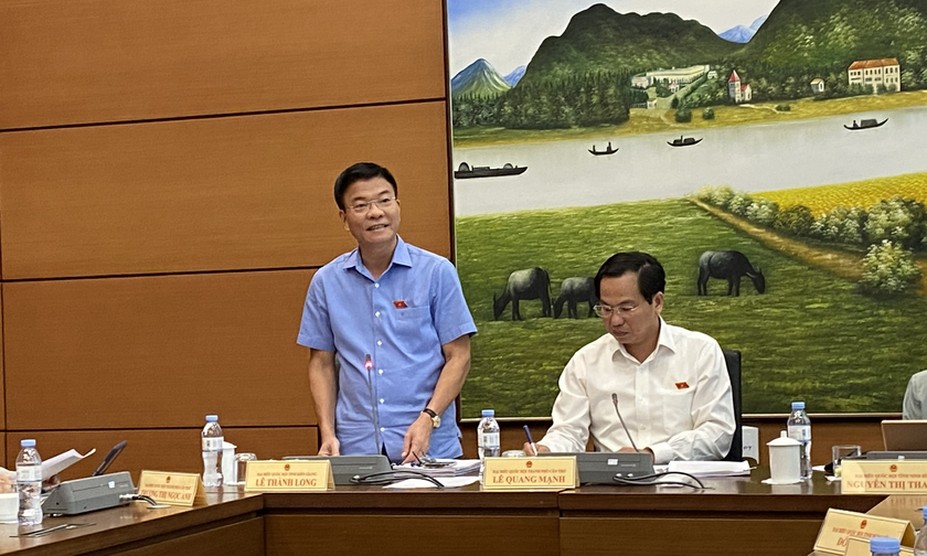 Bộ trưởng Lê Thành Long phát biểu tại phiên họp.