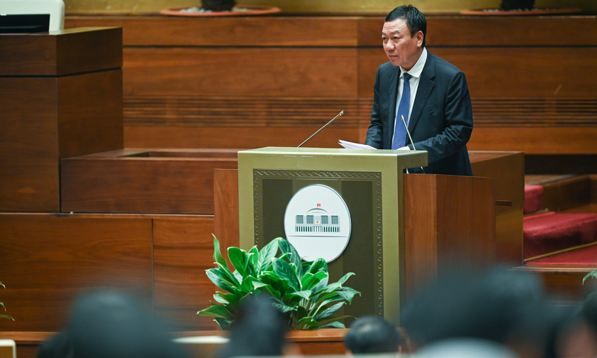 Tổng Thanh tra Chính phủ Đoàn Hồng Phong trình bày báo cáo tại phiên họp.