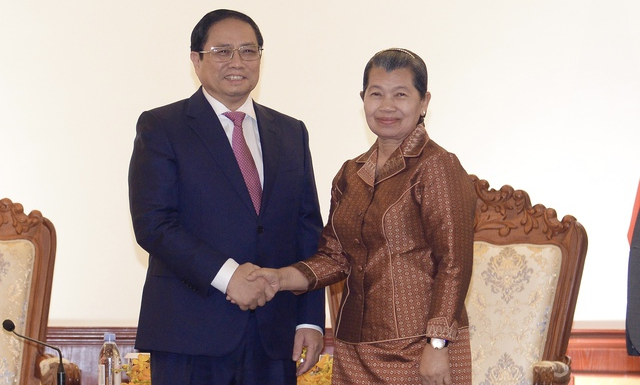 Thủ tướng Chính phủ Phạm Minh Chính đã tiếp bà Men Sam An, Phó Thủ tướng Campuchia.