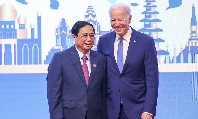Thủ tướng Chính phủ Phạm Minh Chính và Tổng thống Mỹ Joe Biden. Ảnh: VGP