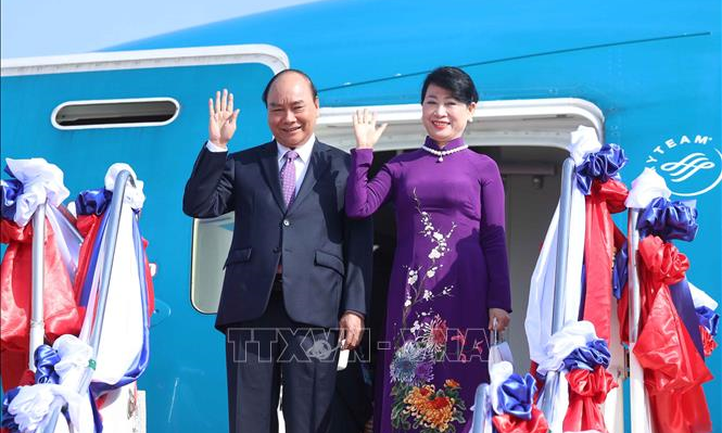 Chủ tịch nước Nguyễn Xuân Phúc và Phu nhân Trần Nguyệt Thu. Ảnh tư liệu - TTXVN