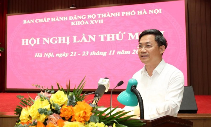 Phó Chủ tịch UBND TP Hà Nội Hà Minh Hải phát biểu tại hội nghị.