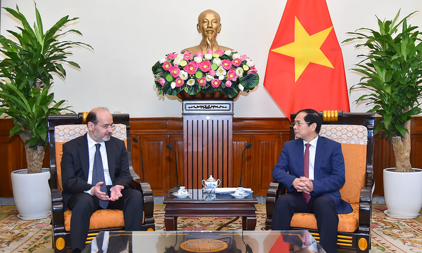 Bộ trưởng Ngoại giao Bùi Thanh Sơn và Đại sứ Thổ Nhĩ Kỳ tại Việt Nam Haldun Tekneci. 