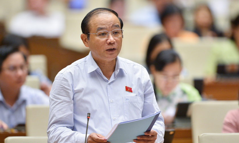 Đại biểu Lã Thanh Tân phát biểu tại phiên họp.