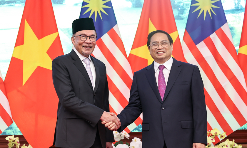 Thủ tướng Chính phủ Phạm Minh Chính và Thủ tướng Malaysia Anwar Ibrahim thăm chính thức Việt Nam. Ảnh: VGP