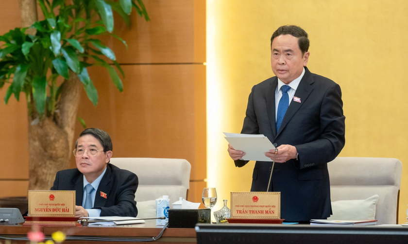 Phó Chủ tịch Thường trực Quốc hội Trần Thanh Mẫn điều hành nội dung Phiên họp.