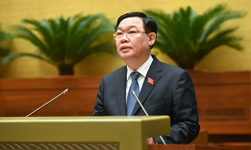 Chủ tịch Quốc hội Vương Đình Huệ phát biểu khai mạc phiên chất vấn và trả lời chất vấn tại phiên họp thứ 25 của UBTVQH.