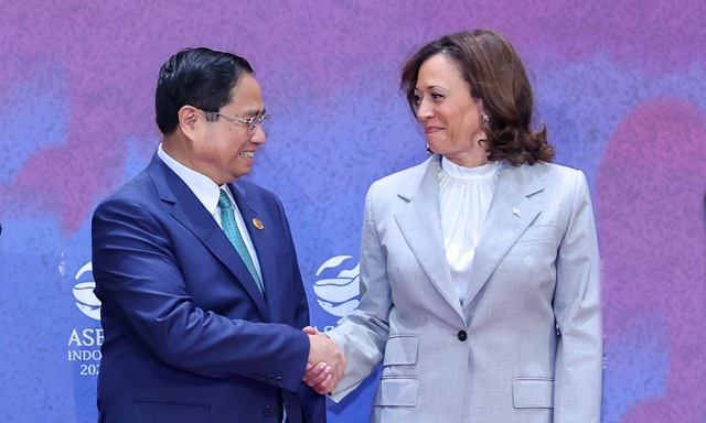 Thủ tướng Phạm Minh Chính gặp Phó Tổng thống Mỹ Kamala Harris. 