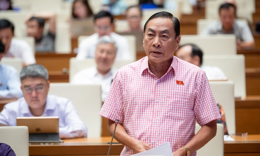 Đại biểu Phạm Văn Hòa phát biểu tại phiên họp.
