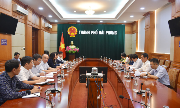 Thứ trưởng, Chủ nhiệm Ủy ban Nhà nước về NVNONN Lê Thị Thu Hằng làm việc với Lãnh đạo Hải Phòng về việc phối hợp tổ chức Hội nghị. 