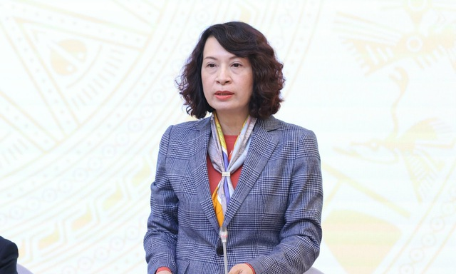 Thứ trưởng Bộ Y tế Nguyễn Thị Liên Hương thông tin tại họp báo.