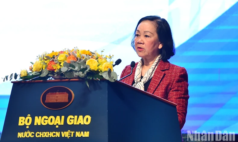 Thường trực Ban Bí thư Trương Thị Mai phát biểu chỉ đạo Hội nghị. Ảnh: Báo Nhân Dân