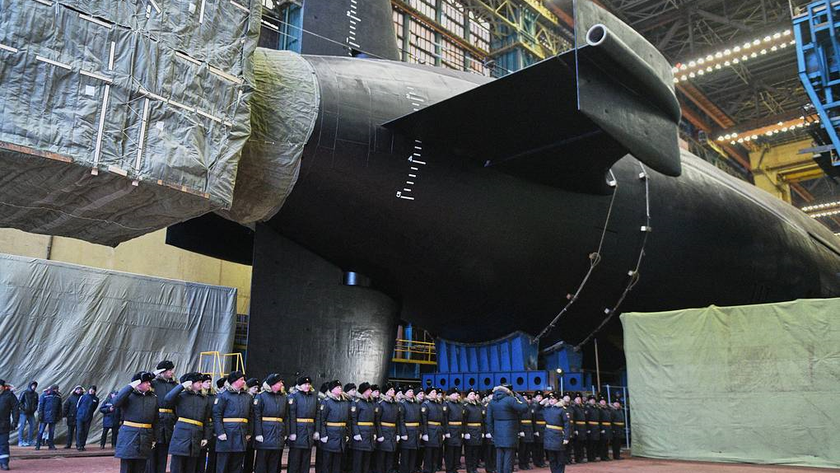 Một tàu ngầm lớp Borey-A của Nga.