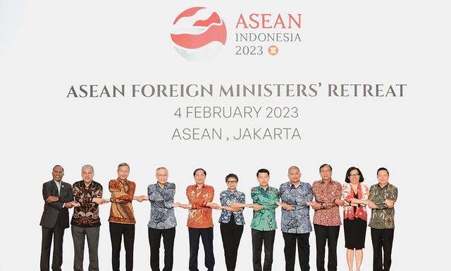 Bộ trưởng Ngoại giao ASEAN tại Hội nghị hẹp ở Jakarta, Indonesia. Ảnh minh họa