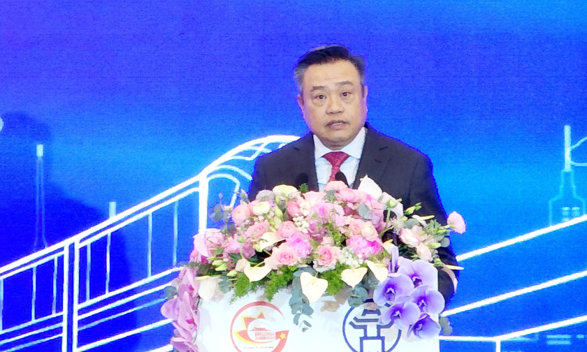Chủ tịch UBND TP Hà Nội Trần Sỹ Thanh phát biểu khai mạc Hội thảo.